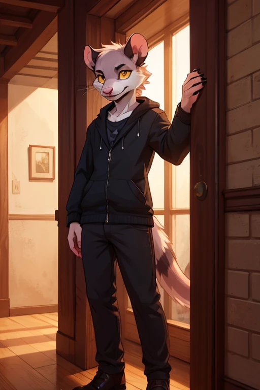 by Zackary911, kenket, kilinah, Zackary911, uploaded to e621, 8k, ultra detailed, solo, (twink), dark, ((Australian shepard)), male, slender, beautiful and detailed illustration, short hair, digitigrade legs, very fluffy detailed fur, fluffy tail, (long slip dress, garter, collar), mall changing room, small bulge, fluffy hips, angry eyes, pouty lip, embarrassed 