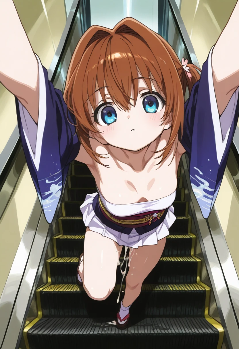 (masterpiece, best quality, high quality), volumetric lighting, figure, beautiful, cowboy shot, Honoka Kosaka, blue eyes, breasts, blushing, score 9, score 6 top, score 5 top, score 4 top, source anime, masterpiece, best quality, Love Live! ,{{Kosaka Honoka: 1.5}}, dirty warehouse,(((sex, reverse cowgirl, breast grabbing,))),((sex with man))),(nsfw),(((nude))), ((torn clothes: 1.3)), ((panties aside: 1.0)),((torn clothes pretty Idol costume: 1.3)),blue eyes, orange hair, one side ponytail, short hair,,(small breasts,),(crying face: 1.0),(tears in eyes: 1.0),detailed face, highly detailed CG,(perfect hands, perfect anatomy),(embarrassed face),((defloration: 1.0)),(no pubic hair),(bright warehouse: 1.0),(1,: 1.0),(detailed and beautiful eyes: 1.3),(detailed face: 1.3),(dirty sheets: 1.0),((rape: 1.0)),((blood from vagina: 0.5)),((creampie: 0.7)),((vaginal details: 1.0)),((open crotch) ),