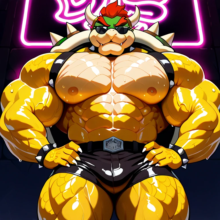Bowser, gray beard, grey mustache, dilf, seductive, looking at the viewer, smile, white and blue checkered loose fit boxers, White shirt, Open shirt, (Posing) masculine, alone, The second, gordo, large size, thick, cellular shading, standing, disrupted, whole body, aerial view, from above, with both hands holding the Peruvian flag (Red and white colors), pene thick y testículos grandes, por voidlesky ((by null ghost, por thebigslick, by honovy., for zors)) fountain_furry, classification_explicit, masterpiece, alone, 8k, 4k, beautiful images, masterpiece, super high quality, alone, male, muscular, short, strong, bíceps, smiling, Springtrap, animatronic, whole body, inside, strip club, bright lighting, huge lump, elegant thong, money in thong, suggestive, stripper, stripper pole, strip club stage, mocking spectator, variations result, variations, Bodybuilder Pose