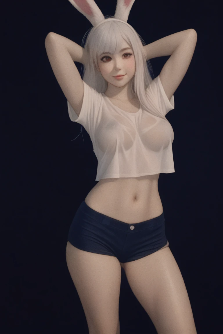Very beautiful masterpiece, sexy blonde, pink hair, blue eyes, expressive eyes, detailed skin, realistic skin texture, detailed eyes, beautiful woman, pink panties, short skirt, white skirt, Nude big ass