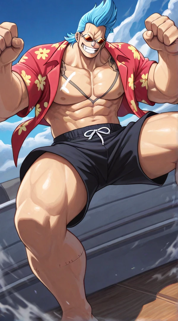 create the design of a 16 year old Caucasian male character for a shonen manga do it in underwear and without a shirt