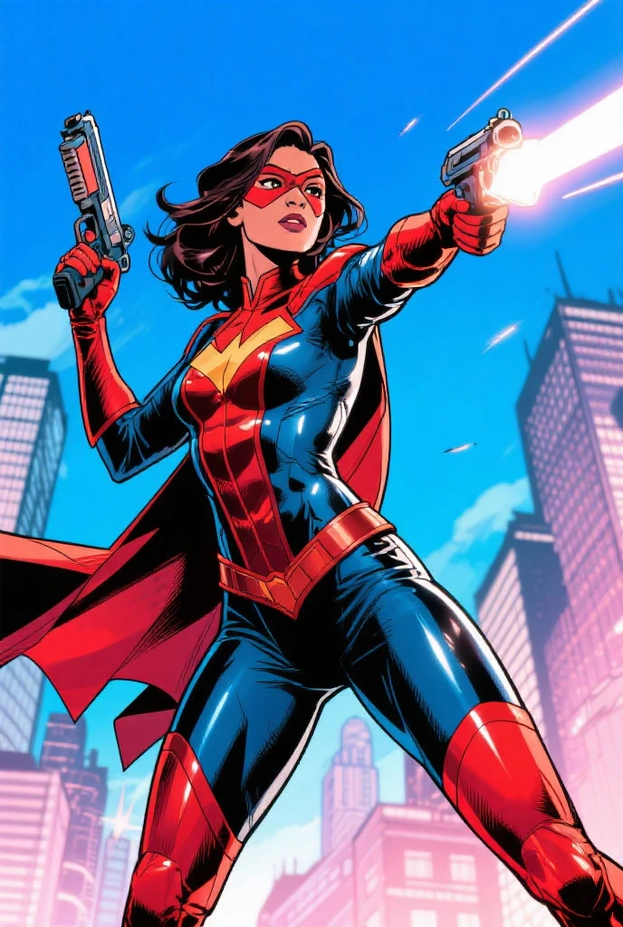 Miranda Kerr、Sticking out the navel、newyork、She wears a torn Spider-Man suit,wearing a skirt、abstract photorealistic、(masterpiece、highest quality、High resolution:1.4)、detailed、複雑なdetailed、looking at the viewer, figure, (magazine:1.3), (cover-style:1.3), woman, vibrant, take a pose, With confidence, Performance, statement,scene, article, cover, bold, to attract attention, title, stylish, Font, catchy, headline, bigger, impressive,