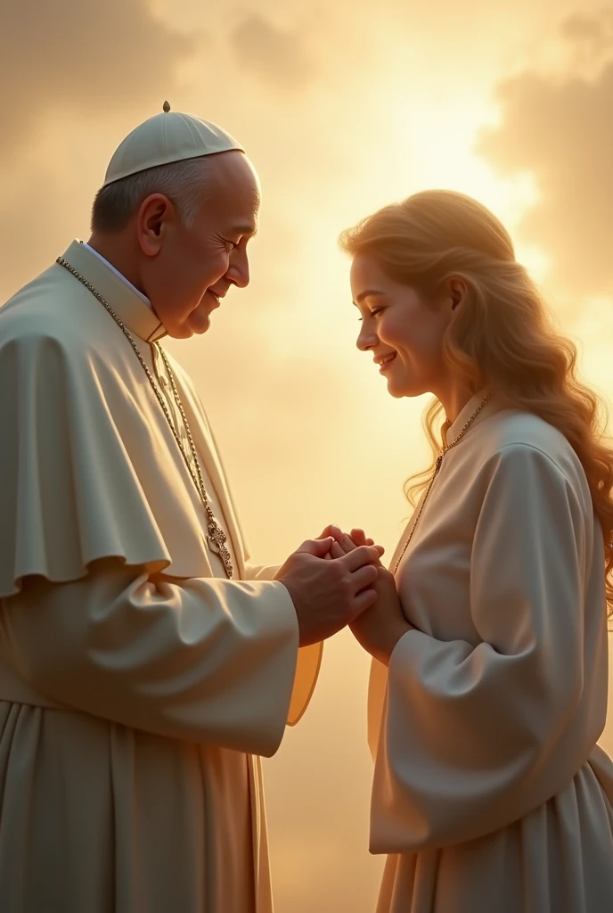 Pope Francis kisses a beautiful 16-year-old blonde girl on the mouth,4k,high resolusion,