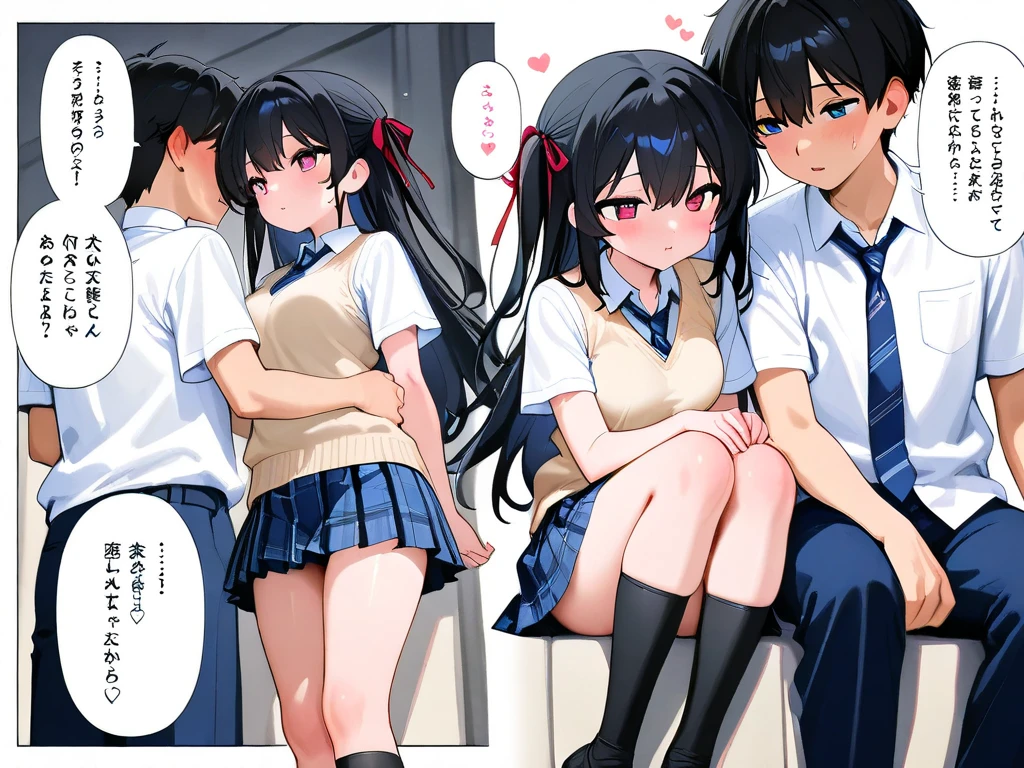 Hoshino Ichika,Project Sekai,project sekai,One girl,in heat,high school girl,Blue-black hair,black eye,beautiful girl,long hair,School,White shirt,Blue tie,skirt,Sitting in a chair,Watching the audience,nsfw,Spread your legs,Spreading the female genitals, open vagina,1boy+lick vagina,from above,