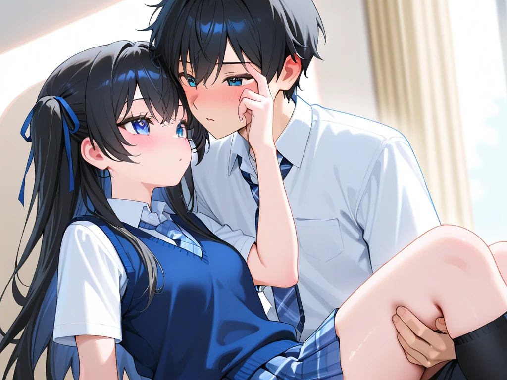 (score_9,score_8_superior,score_7_superior,)Highest quality,2people(Super busty beautiful sister,Heart Eyes,Round eyes,Drooling,Ecstasy face,superior下乳揺れ,superior下腰動かし)Completely naked,View Viewer,barefoot,2 feet,Depth of written boundary,Carrier,(Shota small short penis,Kissing handjob on all fours,Satisfied face,Ecstasy face,Hitting hips and vaginal ejaculation),