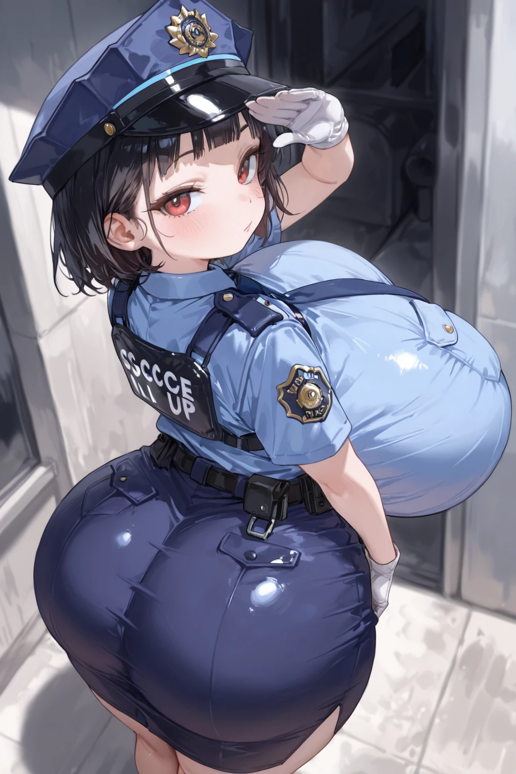 chained, tied, police girl with shackles, trespass, down on my knees, knees on the ground, bikini, camel toe, medium breasts, chained girl , chains, open knees, shy and embarrassed expression, crowded Market place, Market