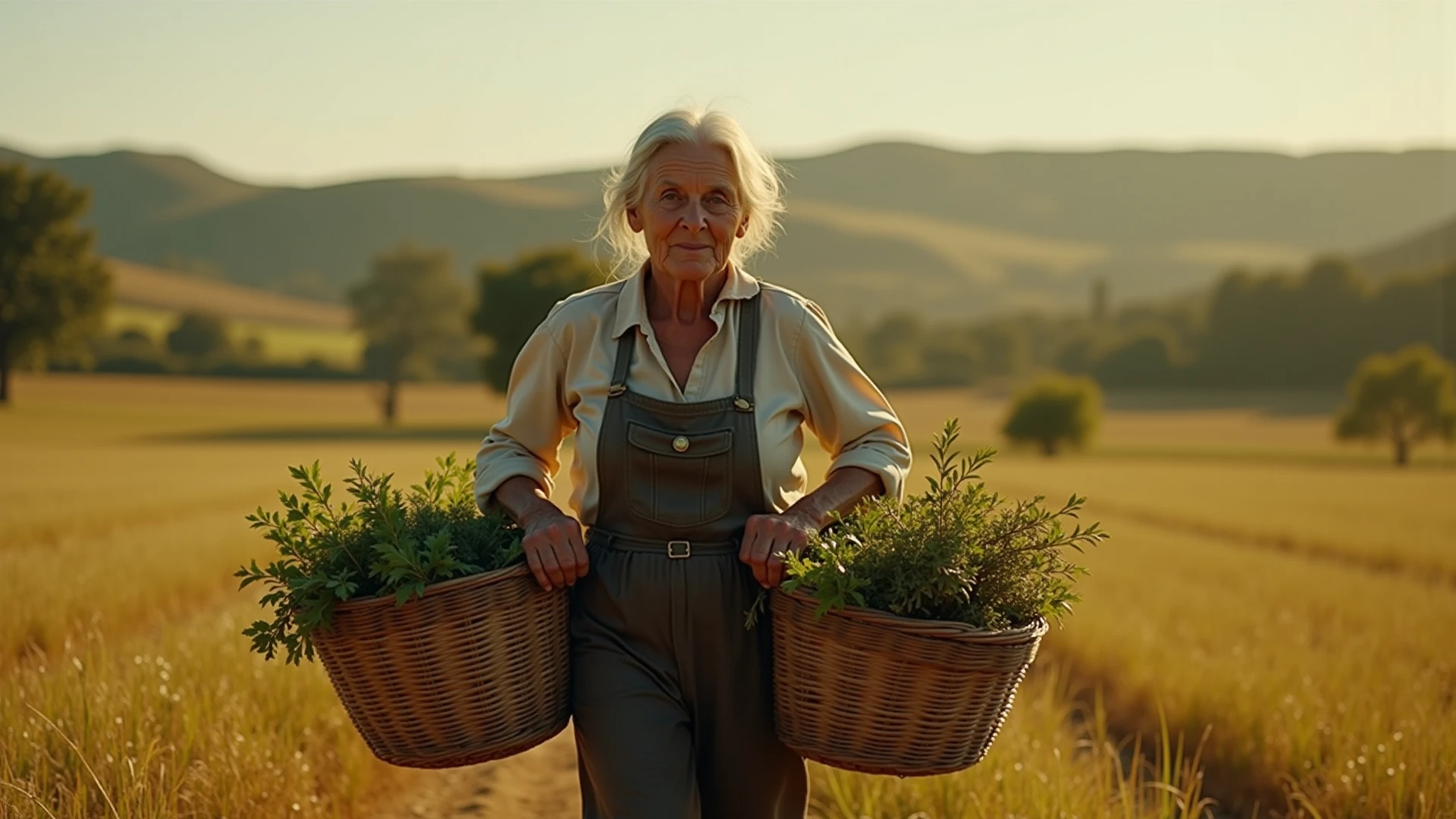 Immerse yourself in the tranquility of a rustic farm while Jane, uma agricultora carinhosa, cuida de uma colheita abundante. With his aged straw hat and worn boots, She cultivates rows of sun-kissed crops, surrounded by lush golden fields that stretch towards the horizon.