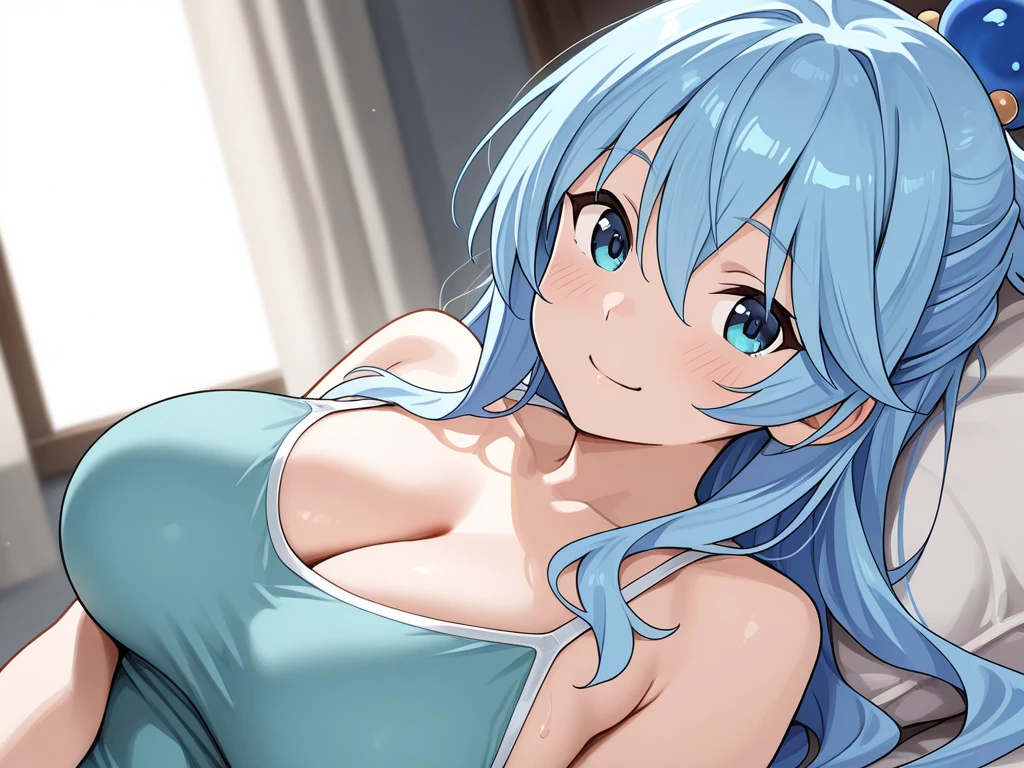(masterpiece), Highest quality, Expressive eyes, Perfect Face, Shiny brown skin, Huge breasts, Very curvaceous, Fluffy silver hair, Bright Blue Eyes, Improve, Glossy lips, Fuller lips, attractive, smile, at home, (Crop top, Off the shoulder: 1.2), (hot pants: 1.3), Cleavage, at home, Huge breasts, Wide Hips, sweating, 1 female, sexy, (sexyな花嫁: 1.5)