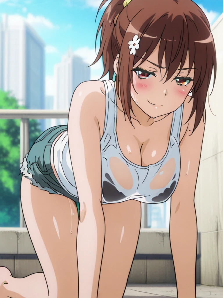Front of door,suzume iwato, long hair, black hair, hair ornaments, (brown eyes:1.5), hair clip, ponytail, smile,
red ribbon, green long skirt,(((realistic white lace bra,realistic white lace panties ))),shinkai makoto style,
outdoors, null, Day, cloud, sun,
masterpiece ,8k unity wallpaper,anime key visual,highest quality, High resolution, unity 8k wallpaper, (shape:0.8), highly detailed face,highly detailed eye,glowing eyes , shiny skin,fine skin,white skin,dense skin,detailed hair,highly detailed legs,perfect lighting, Detailed CG, (perfect hands, perfect anatomy),High resolution,anime key visual,Kyoto Animation,(Detailed wear ),slender limbs, delicate curves, dainty hands, tiny feet,figure:0.8,