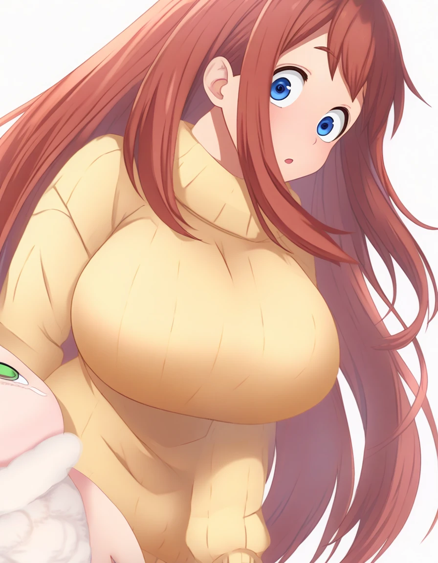 anime style, LARGE BREAST, spread LEGS, (from behind), (Best Quality, 8k, 32k, Masterpiece, UHD: 1.3), 1 Girl, 20 Years Old, Perfect Body, Ultra Detailed Face, Detailed Lips, Fine Eyes, Double Eyelids, ((( blush: 1.3)), (((blushful:1.3))),naked, (in the room), ((on bed)), ((on all fours)))), (seductive), (((excited: 1.5))), ((in the heat)), (((sweaty)))), (sexual innuendo)))), sweet expression, happy, pubic hair, [ perfect body, simetrical body, curvy, , thick thighs], 1girl, solo, yellow eyes , young female, orange hair, 1braid, long hair, gradient_hair, , (((naked))), full color, huge breast