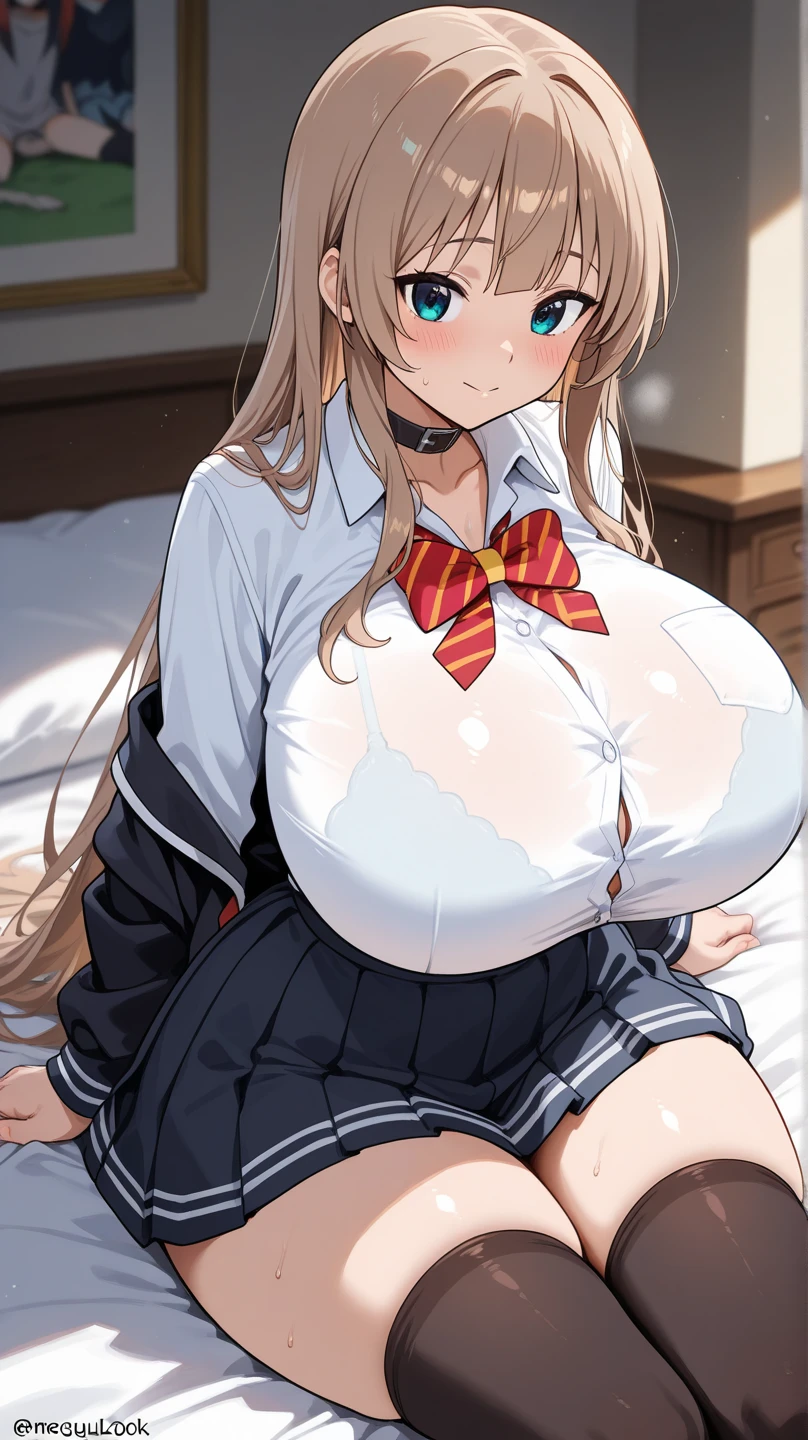 (((top-quality))),(((masterpiece))),(((detaileds))),(nsfw),(((high resolution))),(((Beautiful and Aesthetic Work: 1.5))),(Ultra High Resolution), (Ultra Detail),(((Detailed background))),megami magazine,changing room,on bed,fine art,Sharp focus,Delicate and beautiful hair and eyes and face,realisticlying,(((gigantic breasts))),orgasm,saliva,saliva trail,beautiful face,expression of ecstasy,(blue eyes),(red lips),blonde hair,santa costume,put penis inside nipple,Breast milk gushes,