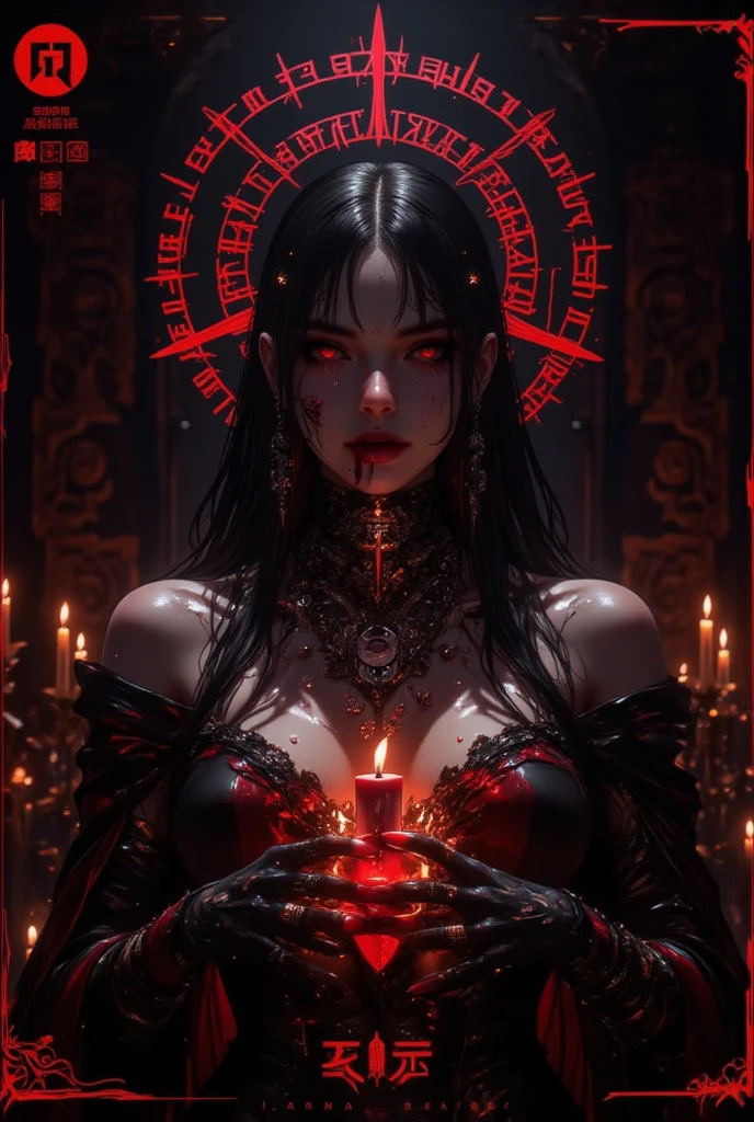 (ran),blue witch,Create a highly detailed and atmospheric digital painting of a cosmic dark entity meditating in a lotus position on the surface of a barren planet. The entity has a shadowy, featureless face and a muscular humanoid body covered in dark organic tendrils that appear to flow and twist around it.. A bright red crystal is embedded in his chest, pulsating with dark energy. Above the head of the entity, A spinning purple and black cosmic vortex with a glowing mystical orb at its center radiates power, Shedding an ethereal light. The background features a vast star-filled galaxy with purple nebulas and distant cosmic phenomena., creating a sense of infinite space and power. The lighting is dark and sinister, and the main sources of light are the glowing red crystal and the mystical orb. The overall color palette is dominated by deep purples., black and touches of red, evoking a sense of cosmic mystery and power.