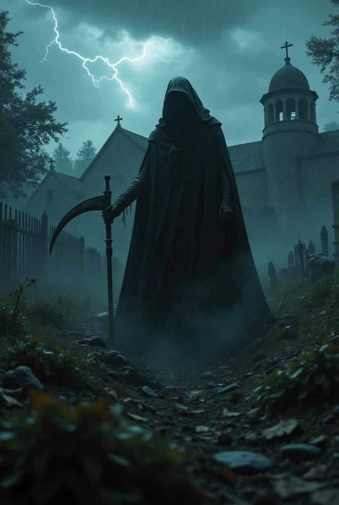 Reappearance of the blind man: At night some people of the village see the manna head again near the graveyard