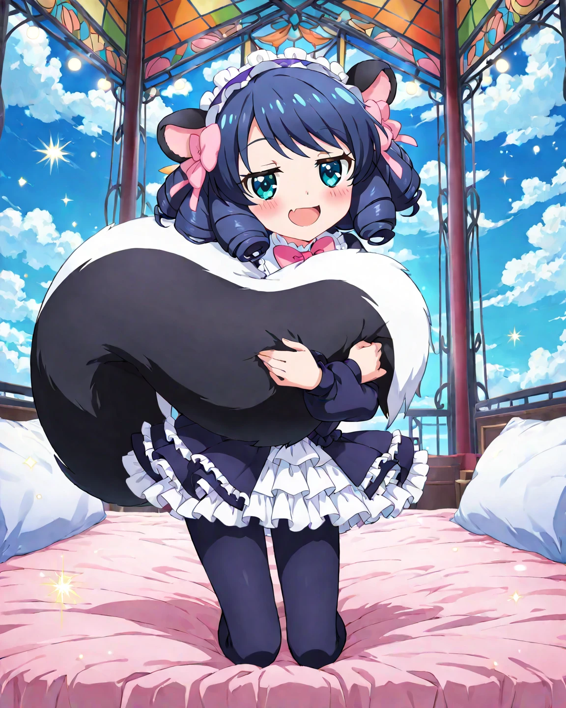 bestiality、Plain white with emphasis on the chestTshirt、You can see the chest from the neck、Ultramarine and white striped mini skirt、When you lift up her skirt you can see her cute pink frilly underwear...、fluffy, White frilly flared skirt、When she lifted her skirt, She found some cute red frilly underwear、barefoot、Dog licks girl's crotch、bestiality