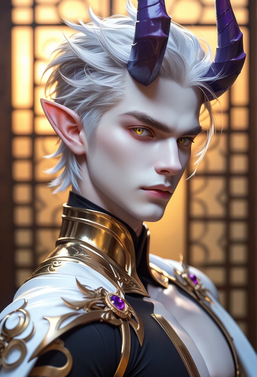 (full body shot), 1boy, dark fantasy, (fairy guy:1.4) covered in shiny pearlescent pollen, glitter shimmers on the skin of the shoulders , (human ears), glitter on collarbones, (long intense white hair flowing:1.2), dark haze, dim twilight light, dream-like, bohemian, mysterious, asthetic, work of art, (full body shot) , (natural pose:1.2) , (detailed beautiful skin:1.2) , (beautiful detailed face:1.2) , textured skin, ((best quality)), ((masterpiece)), (detailed),
