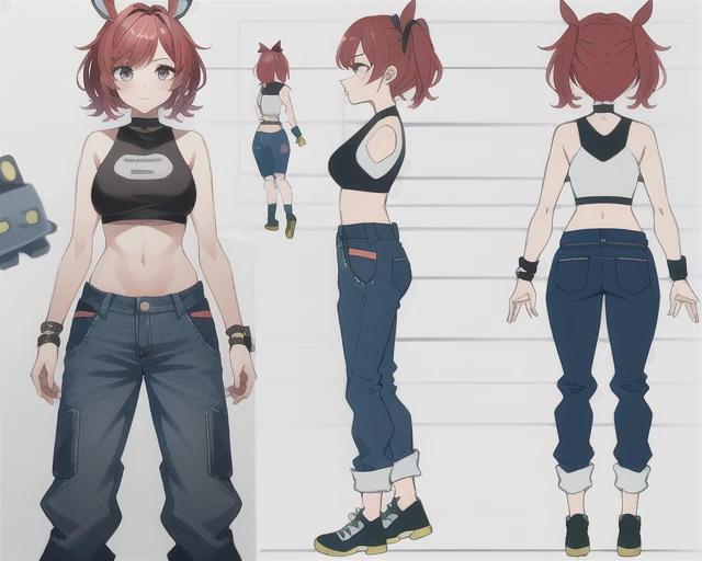(masterpiece,  best quality),  1girl,  ,  red ponytail,  red sport bra,  black shorts,  white sneakers,  simple background,  character sheet,  model sheet,  turnaround,  multiple views of the same character, 
 character sheet,  model sheet,  turnaround,  multiple views of the same character
, multiple views of the same character,<lora:EMS-279588-EMS:1.000000>
