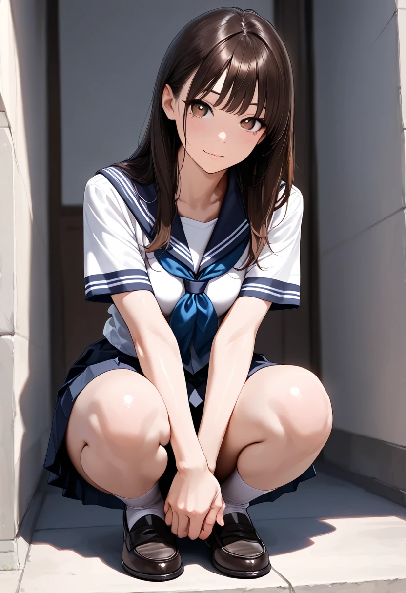 schoolgirl,sailorsuit,micro saia,sedution,sexually suggestive,white stockings,pubic hair is transparent,barepubic hair,exhibitionism