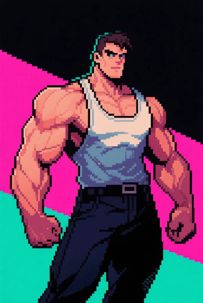(1man),face portrait, muscular, brown eyes, casual clothes, handsome, (intricate details, Masterpiece, high quality, best quality), <lora:stareye_v2:1>, pixelart