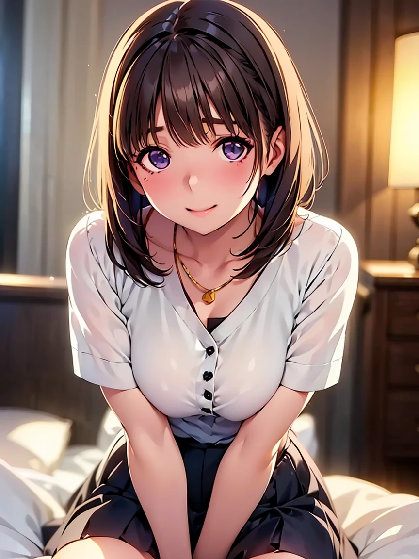 Stiff shoulder, Kumiko Oumae, (Brown eyes:1.5), Brown Hair, (Big Breasts:1.5), (short hair), (Wavy Hair), Hot face, 赤面
break ((underwear:1.5)), ((bottomless:1.5)), One girl,
break indoors, ((Sit on the sofa:1.3)), ((Knee Up)), spread legs, spread pussy,
break looking at viewer, (Cowboy Shot:1.5), ((Dutch Angle:1.3)), smile,
break (masterpiece:1.2), highest quality, High resolution, unity 8k wallpaper, (figure:0.8), (Beautiful fine details:1.6), Highly detailed face, Perfect lighting, Highly detailed CG, (Perfect hands, Perfect Anatomy),