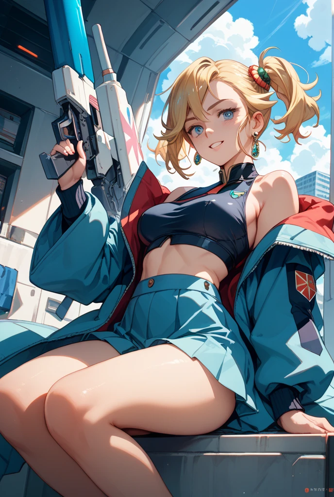 1girl, medium breasts, ((leotard, highleg leotard, light blue leotard)), (lighting bolt emblem on chest), bare legs, (tight belt), boots, matching boots, gloves, city backdrop, solo, single, standing, full body shot, cowboy shot, superhero, beautiful detailed eyes, power, ((blonde hair, short hair, wavy hair)), high school backdrop, outdoors, mature lady, teacher, spins fast in place like a tornado, wind swirls, rapid gyration, girl tornado spinning, girl turning to a whirlwind, outstretched arms, perfect body, good proportions,super spin, super power