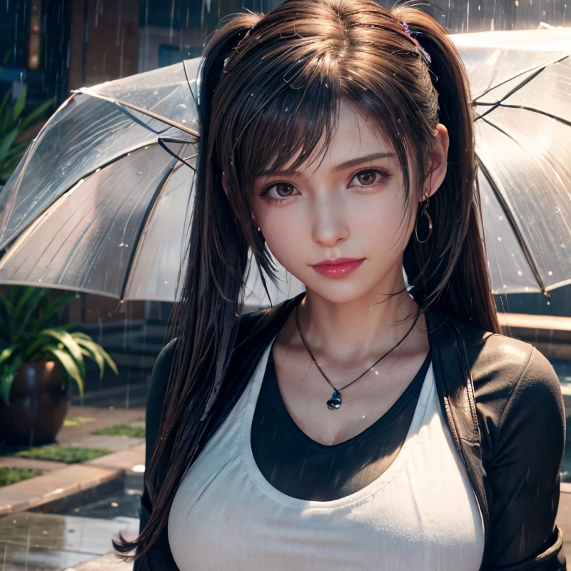 (Top Quality, Masterpiece: 1.1), (Realistic: 1.3), BREAK (((FF7,Tifa_lockhart))),(tifa_lockhart and monsters),(A dark, barely lit torture chamber:1.3,wet:1.2,night:1.1),(face focus:1.1), BREAK (((FF7,Tifa_lockhart))),(Light Brown Hair, Large breasts: 1.2),(stylish super shiny silver latex miniskirt dress:1.2), BREAK (((FF7,Tifa_lockhart))),(shiny oiled skin: 1.1),(crowd of monster:1.3),(many monsters:1.2), ((stringy viscous liquid)),(no bra),(no panties),wet hair, about 18 years old,sensual, (sweat on body:1.3),(erotic pose:1.2),I want to make love to you, Heavy rain ,(Rain-drenched body: 1.3), (Bodysuit with water droplets: 1.3), (Rain-soaked hair: 1.3) , (Rain-soaked bangs: 1.3)