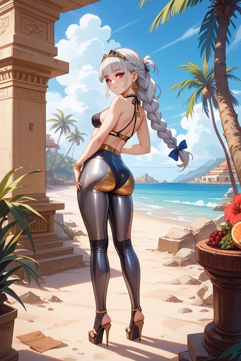 Mirko from My Hero Academia, Sexy and muscular tanned bunny girl with silver hair holds a cake with "one hundred" written on it