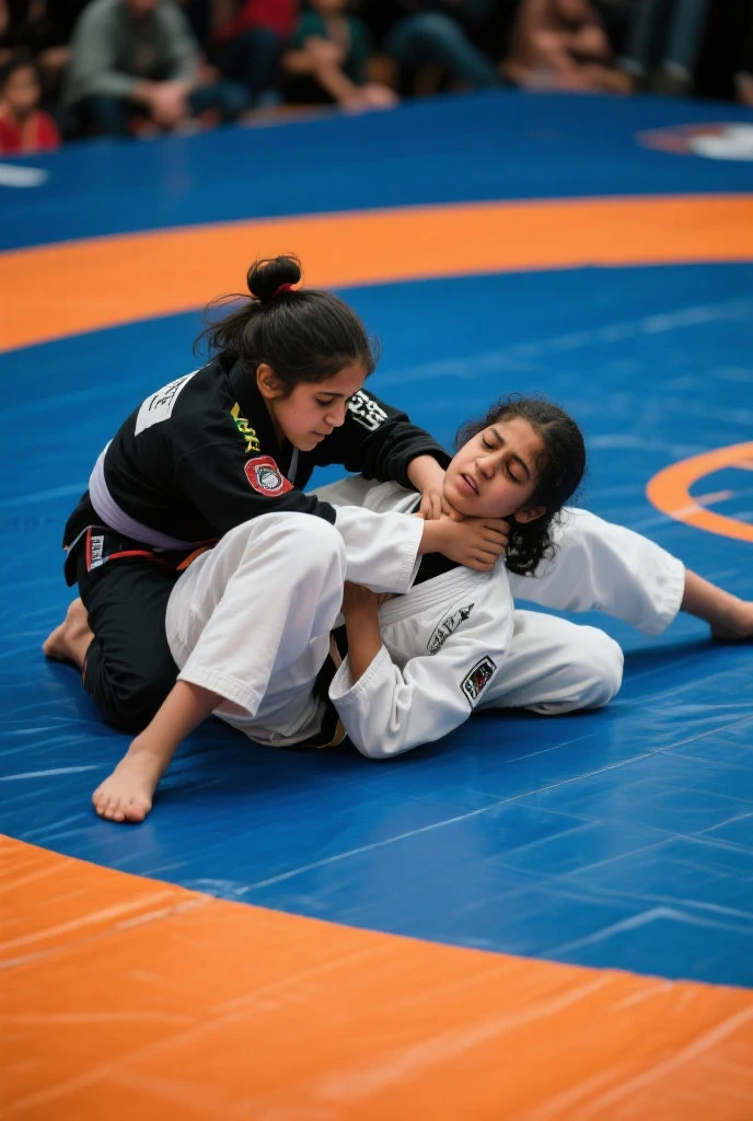 Girl doing jiu jitsu