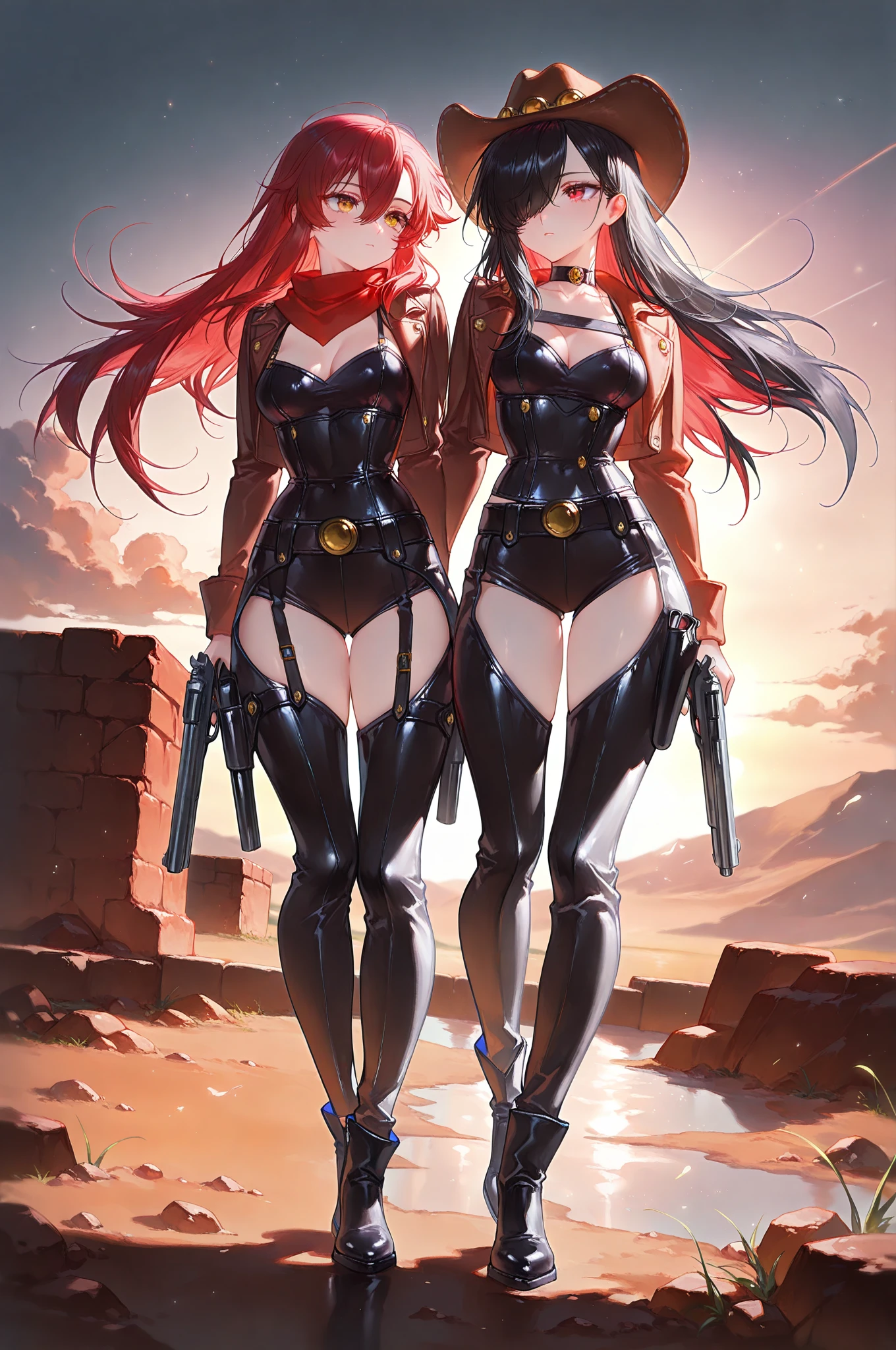 quadratic element，a beauti，pouting her ass，Wearing a tong，Wearing black stockings，Big-breasted，Chestless --auto