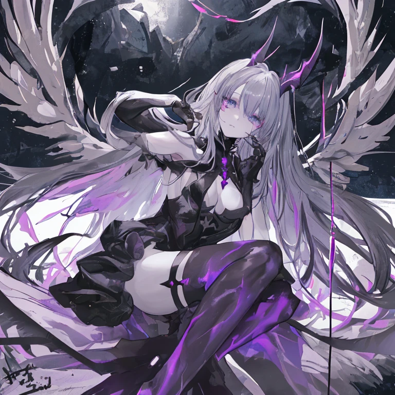 a smile silber hair Long full body suits Purple stockings seductiv Morrigan Aensland Playing with feet
