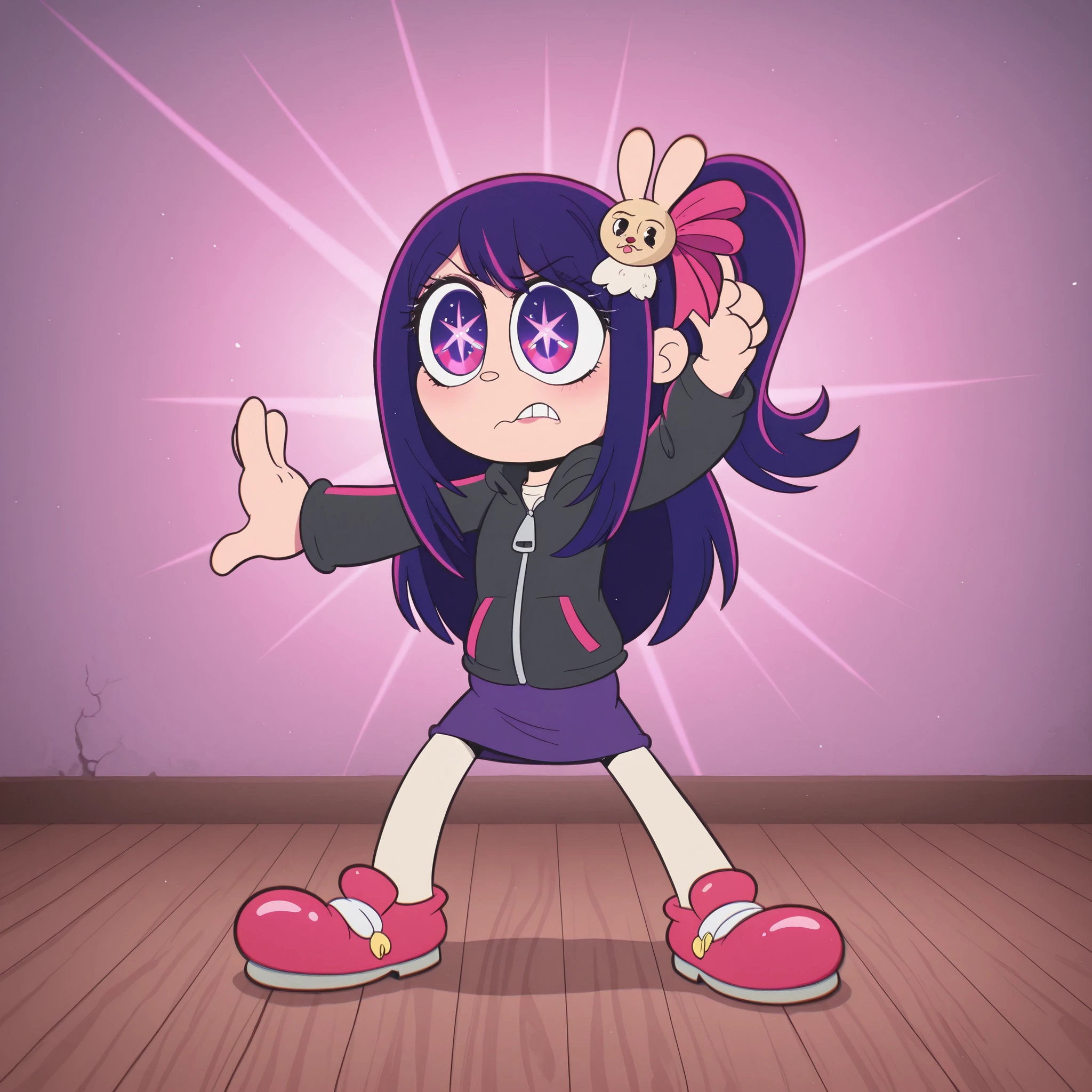 masterpiece, best quality, Rubberhose, toon \(style\) hoshino ai 