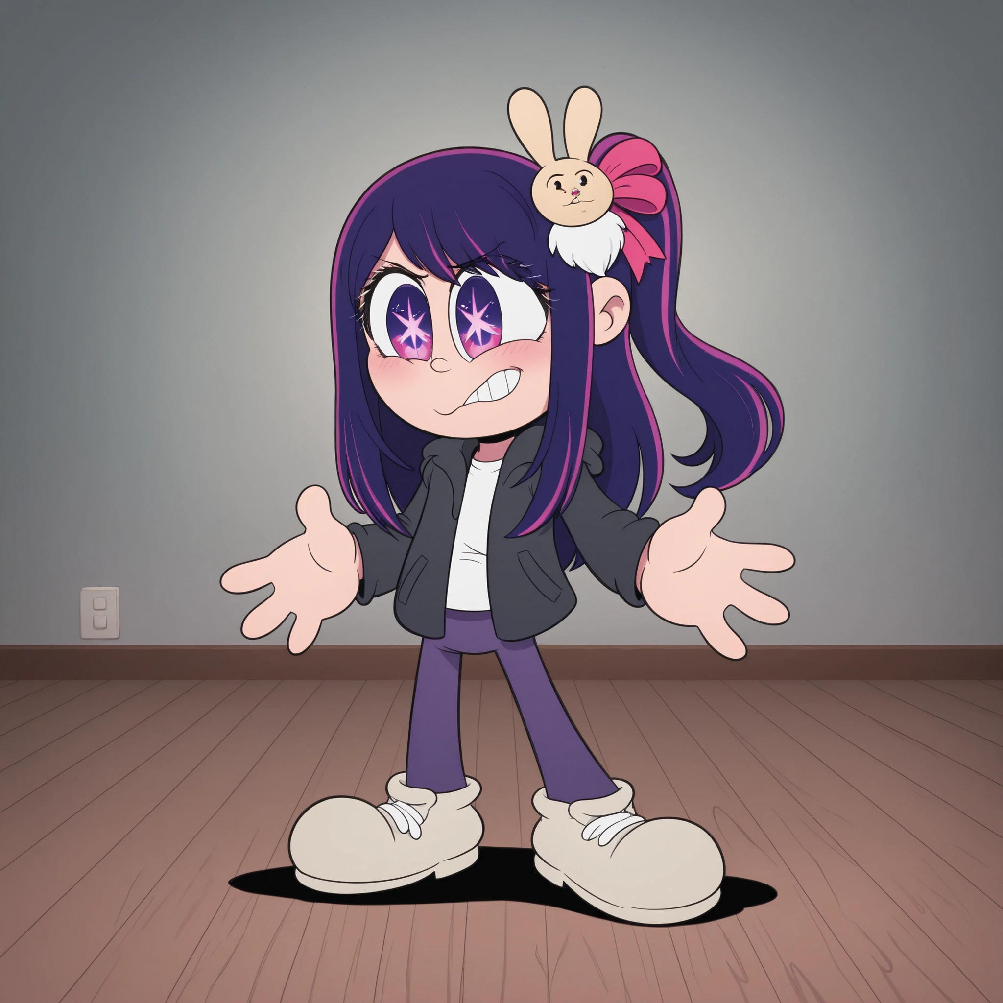 masterpiece, best quality, Rubberhose, toon \(style\) hoshino ai