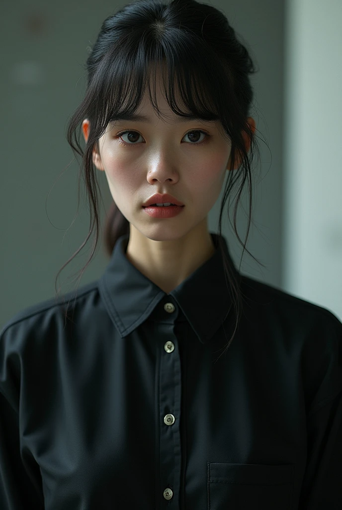Asian schoolgirl , with uniform and seductive pose