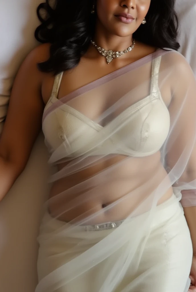 Rajasthani 30 years old aunty in Tmail Nadu elegant white net lehenga and sowing her full body structure, playing games on pc at her bedroom room