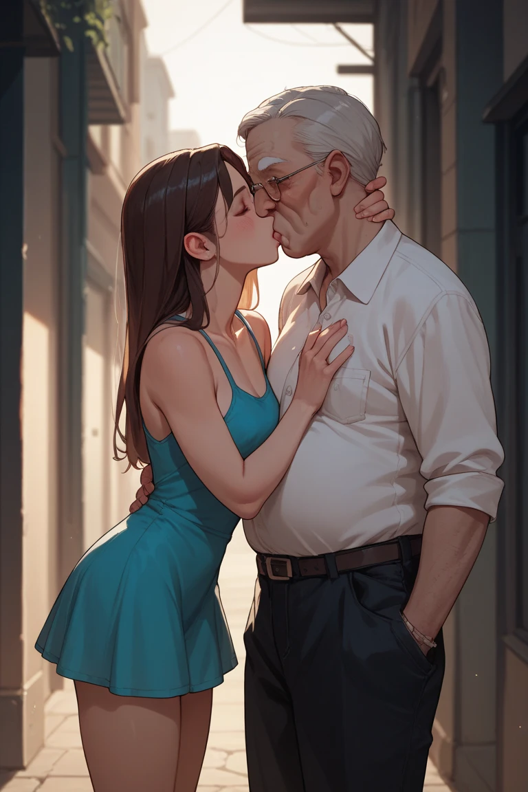 Indian aunty hot kiss old man