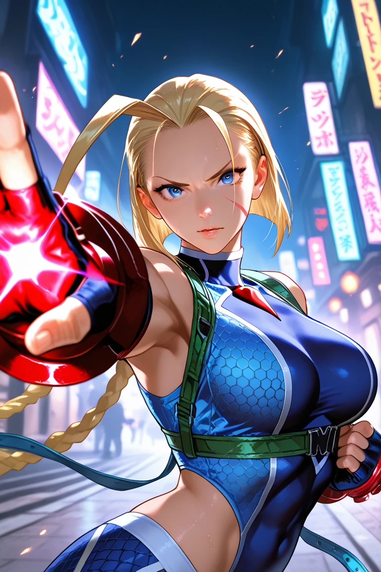 retro game, pixel art, street fighter II, Chung-Li, blue cheongsam dress,
