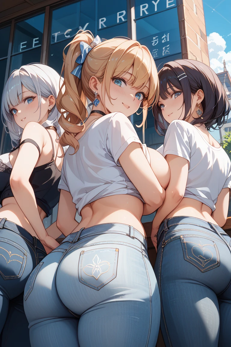 (hetero couple:2), (cityscape:1.5), (orgasm face, NSFW, topless bare small middle boobies, uncensored bare pussy:1.6), (Face of love, I'm so happy:1.5), (cyborg girl:1.5), low teen, dynamic angle, stylish free pose, (headphone, mechanical fuselage, mechanical clothing), looking at the viewer, (hime cut, long hair:1.5), (blue mini skirt:1.8), plastic corset, Beautiful light effect, glowing skin, (removable long sleeves, very wide sleeve:1.5), (caution decal, corporate logotype:1.2), (small open mouth:1),