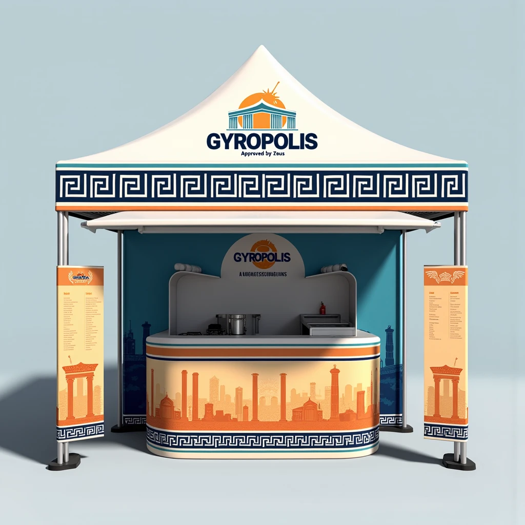 Greece word in 3d with sewing machines and polo shirts background
