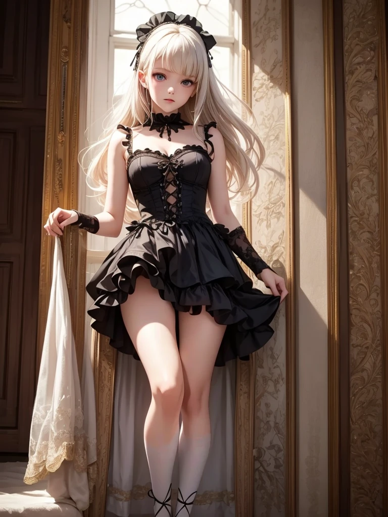 princess dress opening legs Prayer undergarment Sheer kirakira Nipple sheer
