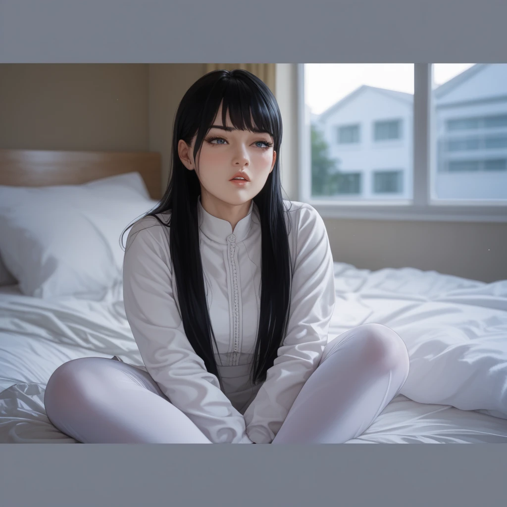 1 girl, 12yo. spring, quiet, purple-black hair, school clothes, rich ???, quiet girl