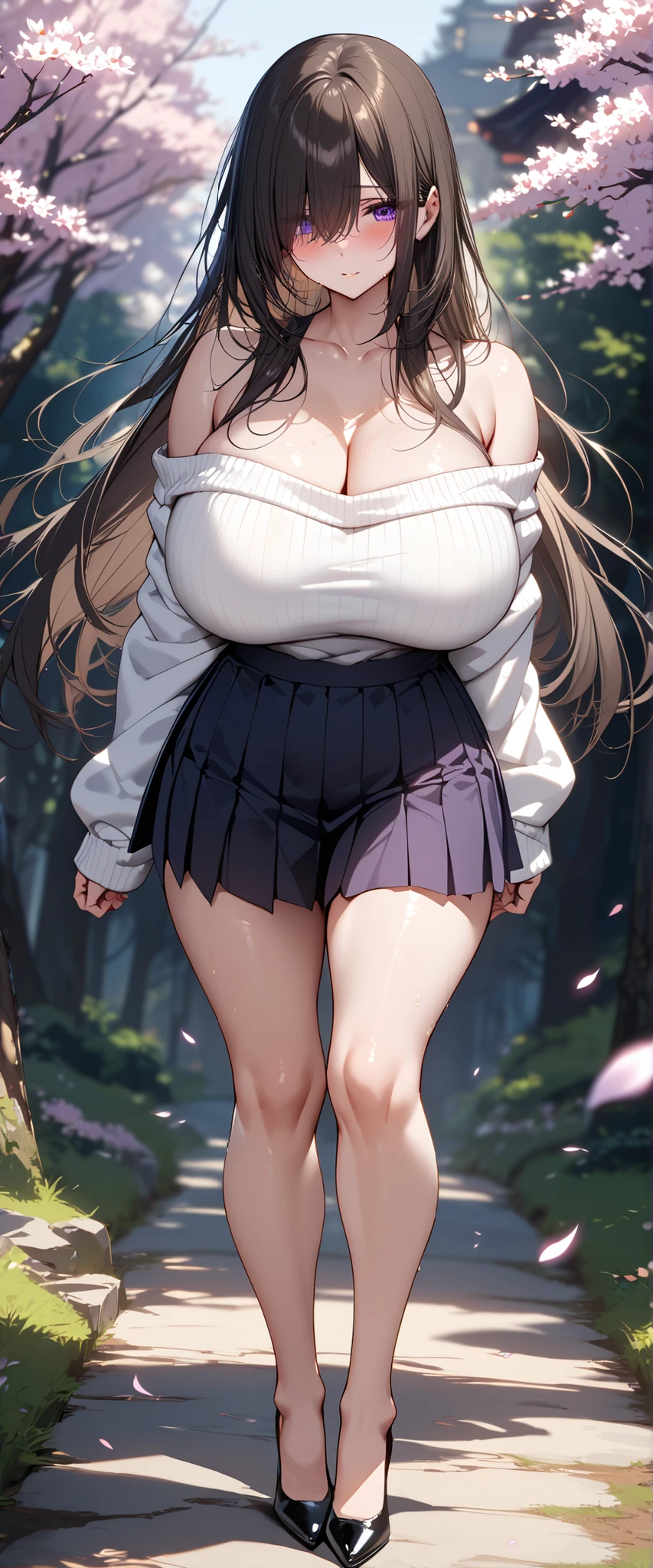 (Masterpiece, High Quality, 1 woman, SSBBW, 600-pounds, saggy belly, dimpled face, wearing: leggings, pleated skirt, sports top, high ponytail, high boots, long fur jacket, on a: foggy, moonlit night, in a: ghost town, Detailed Face, Hyper Detailed Eyes: (big, expressive, with wrinkles and creases), Detailed Lips: (full, plump, with lines and textureetal Chained-Collar in Neck, Lineart, Cinematic Lighting: (soft, ethereal, emanating from the moon), Dynamic Sh