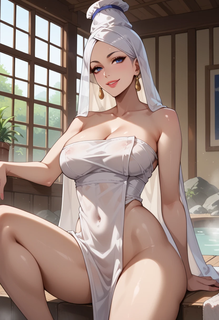 (masterpiece best quality), Realistic, (Real picture, Intricate details, Depth of field), (1girll, Solo), Mouth open,seductiv, highly detailed, Perfect face,Refined face (gigantic cleavage breasts:1.3), (skin indentation), (Love hostels),The body is damp,Heartbeat viewpoint,Thick thighs, Wide hips, Small waist, facing at camera,Seductive gaze,legs are open,Proselyte,Raised sexy,Open your feet,Mature face,a matural female,Gorgeous Hair in Long Purple,Erotic clothing,open waist,Milky white light、dairy cattle、Graffiti on the inner thigh,Used condom decoration,Meat urinal