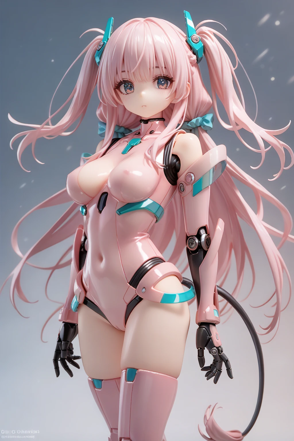 masterpiece, best quality, hyper detailed, 1girl, evil smiling, looking at viewer, 1girl, evil smiling, looking at viewer,flat chest,small breasts,pink hair,twintails,middle hair,pink eyes,with star-shaped eyes,bikini,sea,