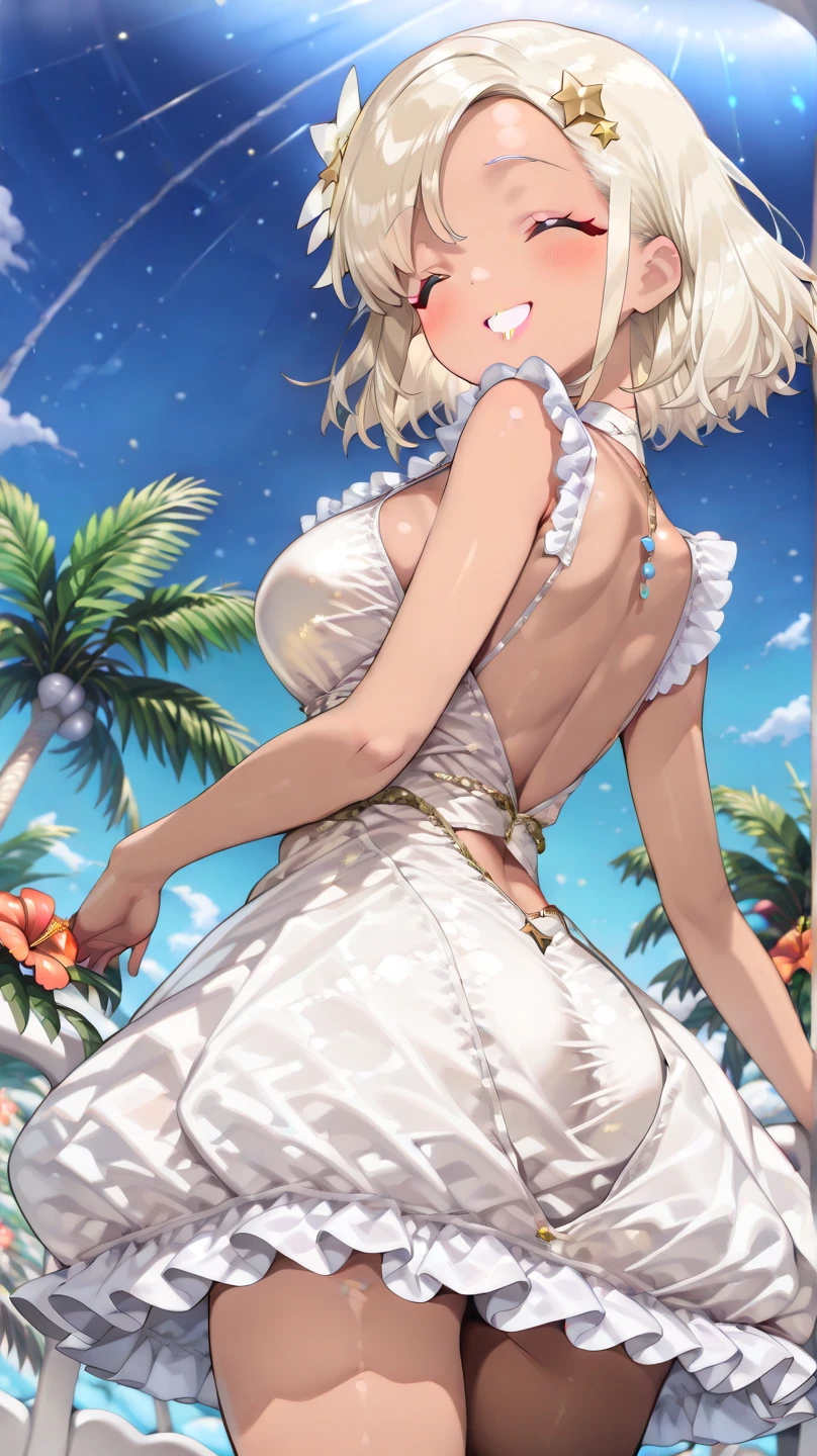 nsfw:1.6, Top quality, masterpiece, ultra high resolution, , (top quality, high resolution, 4K, detailed lighting, shaders, perfect anatomy, perfect proportions), eye of the beholder, (masterpiece, top quality) (top quality, 4K, 8K, high resolution, masterpiece: 1.2), highly detailed, (masterpiece: 1.3, top quality, ultra high resolution, ultra detailed), (top quality: 1.2), perfect eyes, perfect face, perfect lighting, (top quality, 4K, 8K, high resolution, masterpiece: 1.2), highly detailed, (top quality, 4K, 8K, high resolution, masterpiece: 1.5), highly detailed, masterpiece, top quality, ultra detailed, top quality, high resolution, 32K CG, very delicate and beautiful, illustration, high resolution, sharp focus, front lighting, glow, girl 1 person, solo, smiling, very beautiful and detailed anime face, very detailed eyes, ((masterpiece)), ((best quality)), (super detailed), ((cute)), cute, ((very detailed)), 4K, (8K), best quality, (best quality, 8K, 32k, masterpiece, super high resolution, very detailed, impressionistic:1.2), blurred background, (((two arms))) , (((two foot))), ((((four fingers and 1 thumb)))), Best quality , ((only one naval)),
(Scandinavian beauty). (Beautiful face: 1.2). (Cute). (Shiny blonde hair). (Bride's wedding updo: 1.6). (Bangs swept to the side to show forehead: 1.4). (Beautiful blue-green eyes). Smiling: 1.2. (Embarrassed: 1.8). (Topless: 1.8). (No panties:1.8). (White wedding dress with frills: 1.4). (Skirt lift:1.5). (Breasts and nipples not covered: 1.8). (trimmed pubic hair)(small pink areola and nipples: 1.6). (Big breasts: 2.0). (Full breasts: 1.6). (Beautiful breasts: 1.6). (Narrow waist). (Slender body). (Realistic skin: 1.3). (White choker: 1.7). (Necklace: 1.4). (Pure white veil: 1.2). (White flower hair accessory: 1.4). (Bracelet: 1.4). (Anklet). (Deserted Beach: 1.6). (Palm Trees: 1.2). (Breathtaking Sunsets). (Realistic Backgrounds: 1.3). (Walking: 1.6) .(From below:1.8)