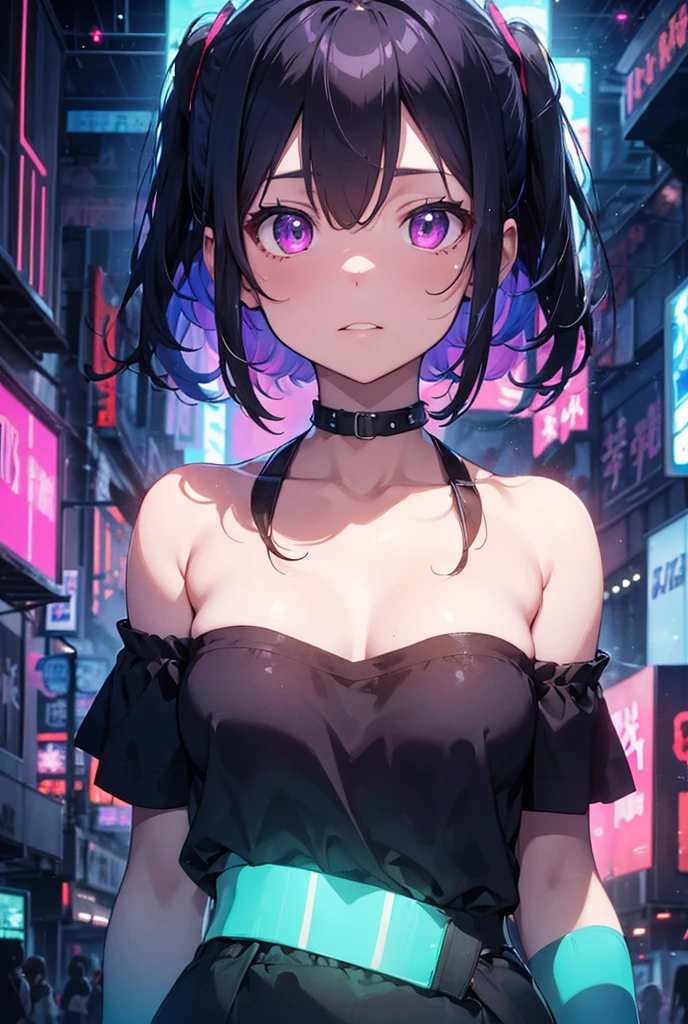 可爱of Bunny,(((20 years old))),((Cartoon Bunny，长着一头非常可爱漂亮of双尾粉色头发，Walk the streets)),(((Bunny Girl,Antro Furry 可爱of,Bunny Girl))),(((Bunny ears,Rabbit ears on head,Big rabbit ears))),

((豐滿of大乳房))), (((Purple hair:1.35,purple short hair,Colored undercoat,Breathe through your ears,))),((Heterochromia, I1 Purple, Eyes 2 pink, 完美of眼睛, look up:1.3, 美丽细致of眼睛, 精致美丽of眼睛:1, 眼睛上of大亮点:1.2, Squint)), (((Glowing skin:1.5,Bright skin: 1.5,dark tanned skin,有光泽of皮肤,Very shiny skin,闪亮of身体,Plastic Glitter Leather,夸张闪亮of皮肤))),(精致细致of手指,詳細of身體,详细of武器,人类of手, Detailed figures),

可爱of,bottom line,,of,National Foundation, 

Absolutely great opportunity,暴露of衣服,Showing skin,((Carnival Shirt, Fluorescent shirt, Carnival Mini Skirt,Visible lace straps)),(穿着rave outfit:1.3,rave outfit,半裸of,Few clothes,),(Detailed clothing,詳細of衣服),

(Dynamic poses:1.0), Focus only, Center, Scale to fit dimensions, Rule of Thirds,

outdoor, ((Night view)), (Cyberpunk night street background: 1.5,阴暗of天空,alleyway, alley,厚厚of云层, Detailed background:1.25),

(最好of质量), (high resolution), (Clear focus), (Ultra Detailed), (Extremely detailed), (非常高品质of艺术品), 8k_wallpaper, (8k HDTV CG),(Very fine 8k CG), ((Super super detail perfect work)), Flawless, (((On the table))), illustration, 鲜艳of色彩,  (Wheels within wheels), High contrast, Selective lighting, Double contact, nffsw (High Dynamic Range), Post-Processing, Background blur,（（巨大of乳房）），凹槽显露出原来of皮肤