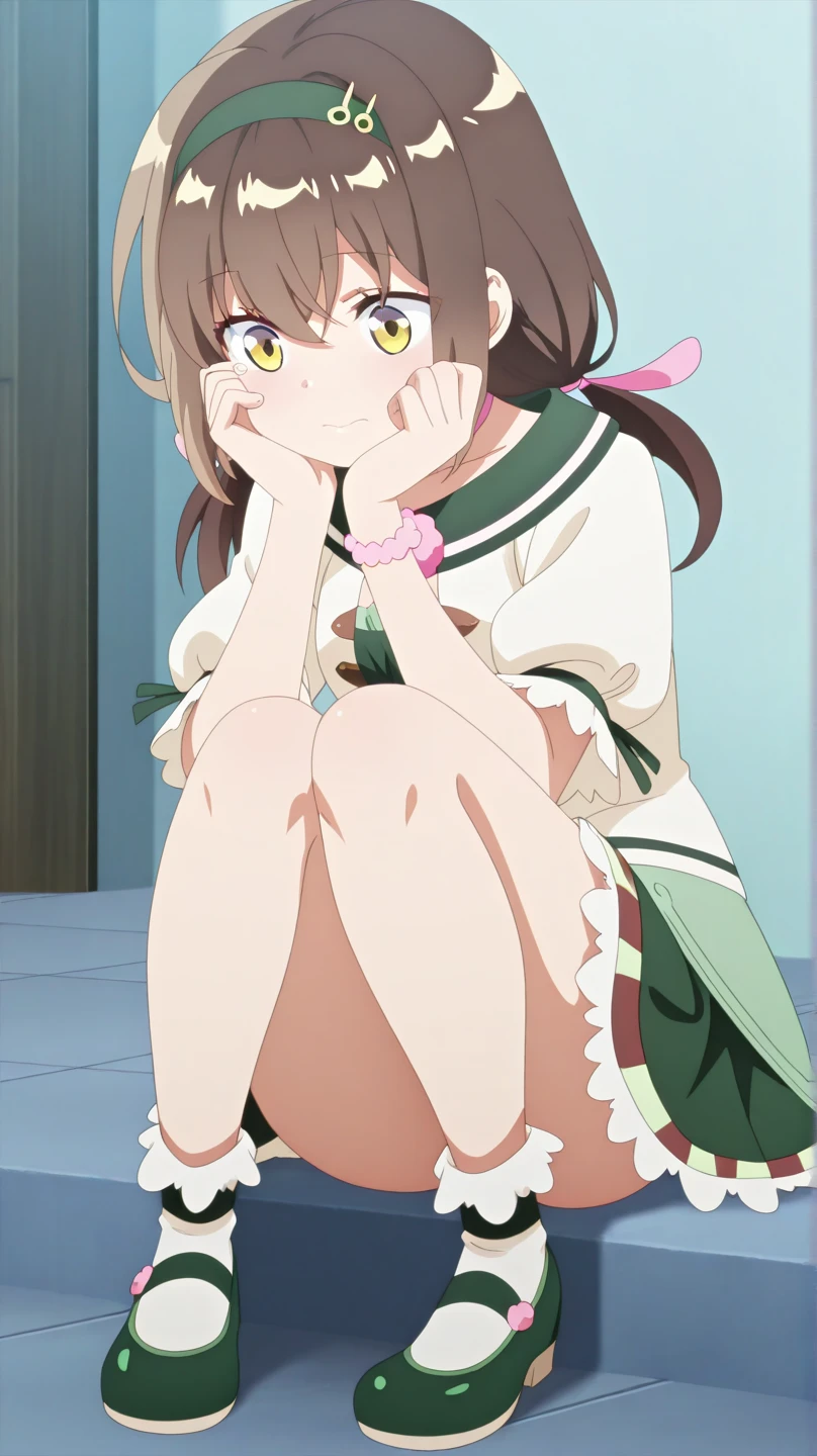 a girl sitting on the sofa，The feet were covered with dirt，Dirt - Skin, dirt stains, Detailed feet POV, english cartoons,comics
