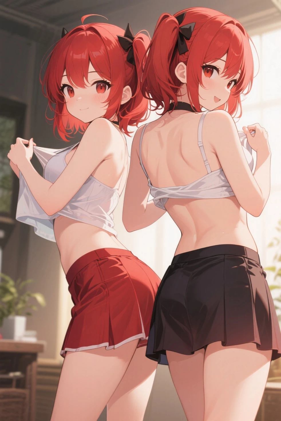 、Acme Face、M-shaped legs、short hair、Red Hair、、hair over one eye、、Red underwear、Pale red eyes、Blushing、Bedroom、On the bed、Random pose、Looks like she's about to cum、Glamor expression、Blushing、Red underwear、Cute underwear、Undressing、、Bthe bed、M-shaped legs、Random pose,Show your pants、short hair、Red Hair、、hair over one eye、night、night、Not wearing a bra、、Blushing、lipstick、Perfect hands、Detailed hands、Bedroom、On the bed、hand bra