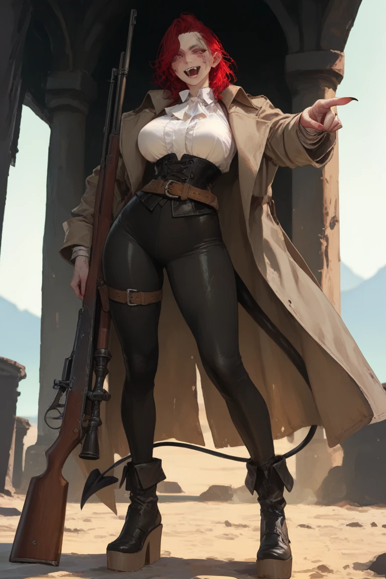 Gorgeous woman, walking down the road, farshot, dieselpunk