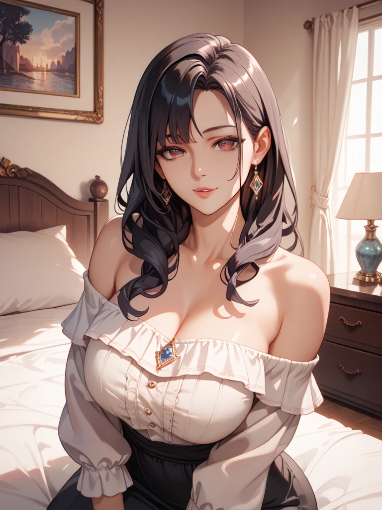 Tags: beautiful detailed eyes, beautiful detailed lips, extremely detailed eyes and face, long eyelashes, sexy woman, amazing body, beautiful face, long wavy mahogany hair, grey strapless top, miniskirt, black coat, hanging off her shoulders, intimate pose