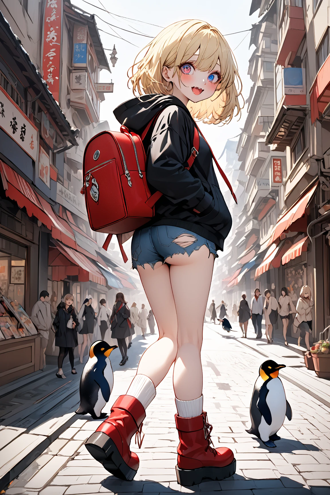spread legs、M legs、sit、Looking away、Chat with friends、In town、bustling street、cap、Panties、Shoulder bag、mini skirt、forehead、Private Server、Girl、Girl、Short、Younger、Baby Face、flat chest、Dynamic Angle