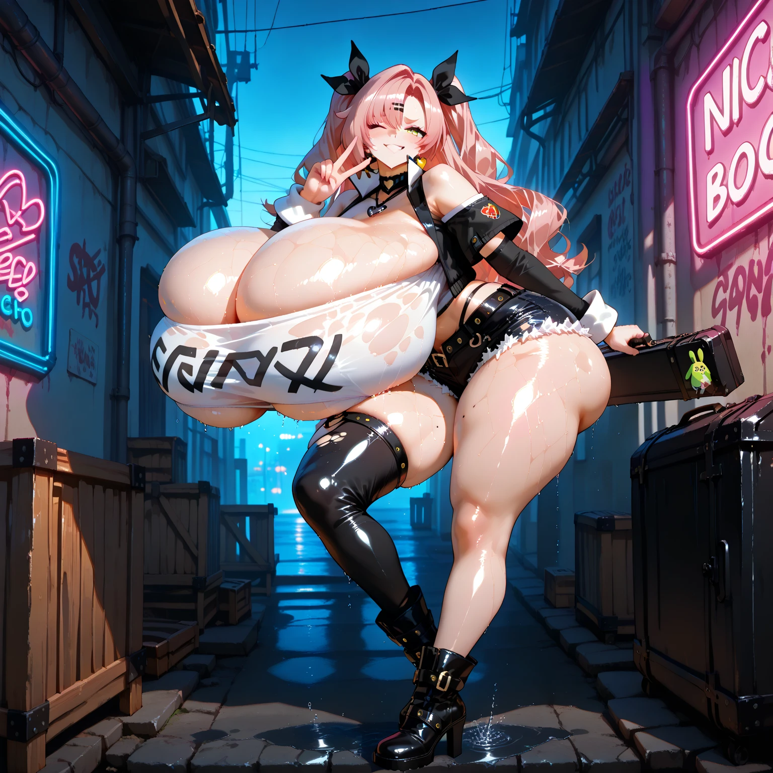 Pervert Lewd Pool at night A ridiculously lewd swimsuit Boldly show off your butt Obscene tattoos